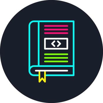 Coding Book Line Multi Color Design vector