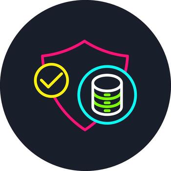 Database Security Line Multi Color Design vector