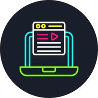 Blog Website Line Multi Color Design vector