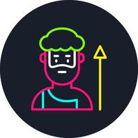 Prehistoric man Line Multi Color Design vector