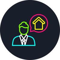 Property Agent Line Multi Color Design vector