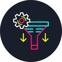 Sales PipeGlyph Two Color Setting Line Multi Color Design vector