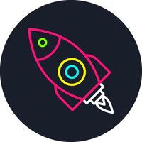Rocket Line Multi Color Design vector