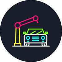 Car Manufacturing Line Multi Color Design vector