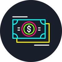 Dollar Line Multi Color Design vector