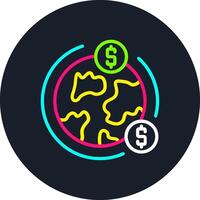 Global Finance Line Multi Color Design vector