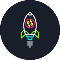 Rocket Line Multi Color Design vector