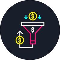 Sales PipeGlyph Two Color Line Multi Color Design vector