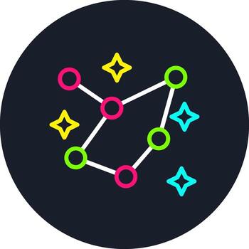 Cefeo línea multi color diseño vector