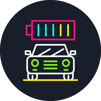 Full Battery Line Multi Color Design vector