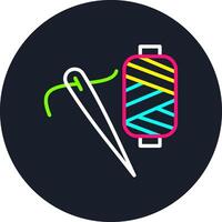 Needle Thread Line Multi Color Design vector