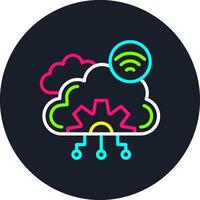 Cloud Computing Line Multi Color Design vector