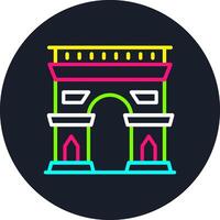 Arch Of Triumph Line Multi Color Design vector