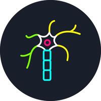 Nerve Cell Line Multi Color Design vector