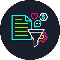 Content Curation Line Multi Color Design vector