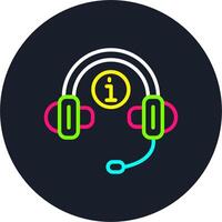 Head phone Line Multi Color Design vector