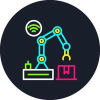 Robot Arm Line Multi Color Design vector
