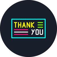 Thank You Line Multi Color Design vector