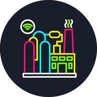 Chemical Plant Line Multi Color Design vector