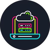 Hosting Line Multi Color Design vector