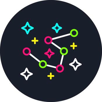 Cassiopeia línea multi color diseño vector