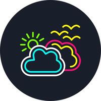 Cloudy Line Multi Color Design vector