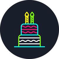 Cake Line Multi Color Design vector
