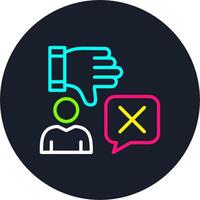 Negative vote Line Multi Color Design vector