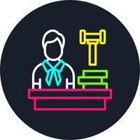 Male Judge Line Multi Color Design vector