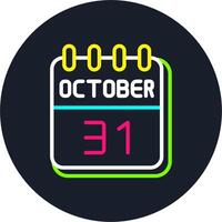 31 October Line Two Colour Icon Design vector