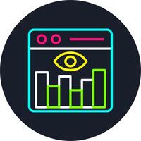 OnGlyph Two Color Web Traffic Line Multi Color Design vector