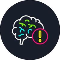 Brain Disorder Line Multi Color Design vector