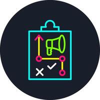 Marketing Strategy Line Multi Color Design vector