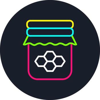 Honey Jar Line Multi Color Design vector