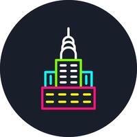 Chrysler Building Line Multi Color Design vector