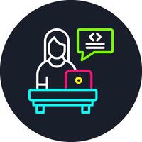 Developer Line Multi Color Design vector