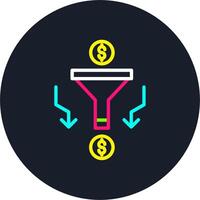 Sales PipeGlyph Two Color Line Multi Color Design vector