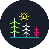 Pine Forest Line Multi Color Design vector