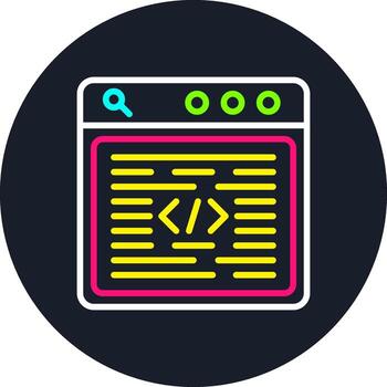 programación idioma línea multi color diseño vector