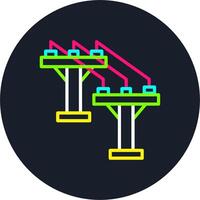 Electric Pole Line Multi Color Design vector