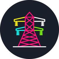 Transmission Tower Line Multi Color Design vector