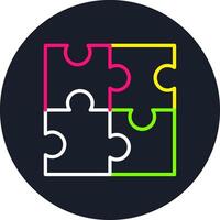 Puzzle Line Multi Color Design vector