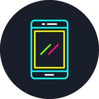 Mobile Phone Line Multi Color Design vector