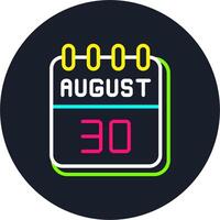 30 August Line Two Colour Icon Design vector