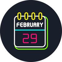 29 February Line Two Colour Icon Design vector