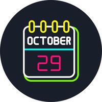 29 October Line Two Colour Icon Design vector