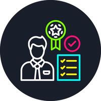 Employee Qualification Line Multi Color Design vector