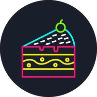 Piece Of Cake Line Multi Color Design vector