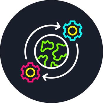 Global Processing Line Multi Color Design vector