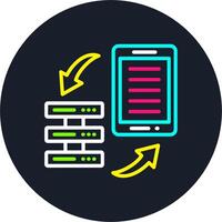 Data Storage Line Multi Color Design vector